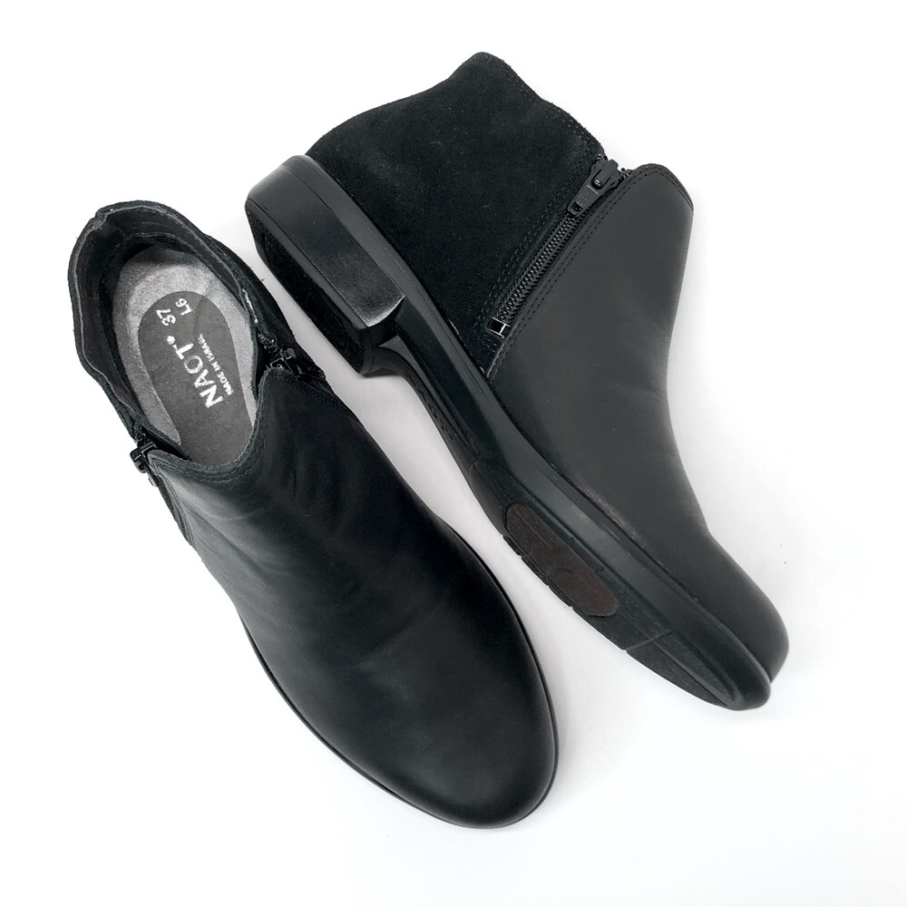NEW Naot Helm Aura Black Raven Booties Shoes 37